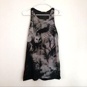 Miss Selfridge Owl Print Sheer Top
